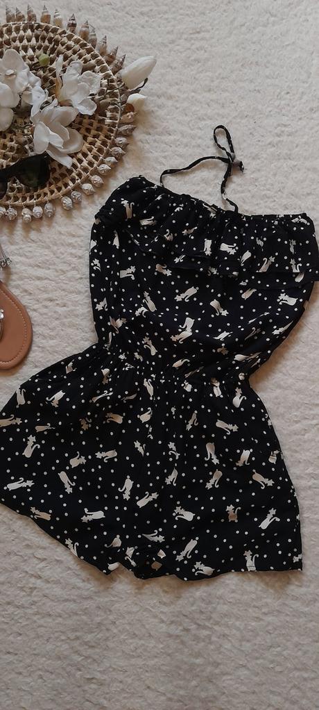 Kočičí viskózový overal s kapsami, 