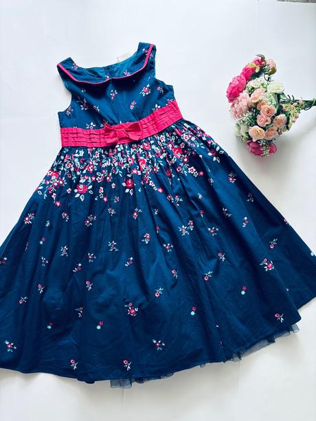 Ob/ šaty modré s květy - v.122, smile,122