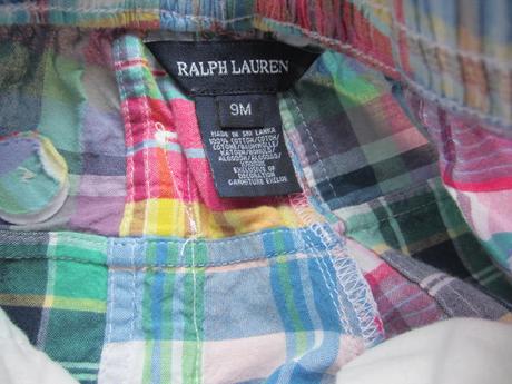 Sukýnkové kostkované kraťásky, ralph lauren,80