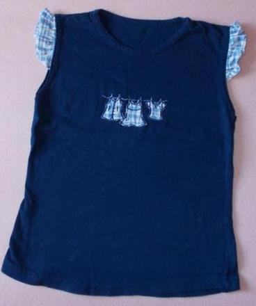 Dívčí tmavě modré triko krátký rukáv, 134