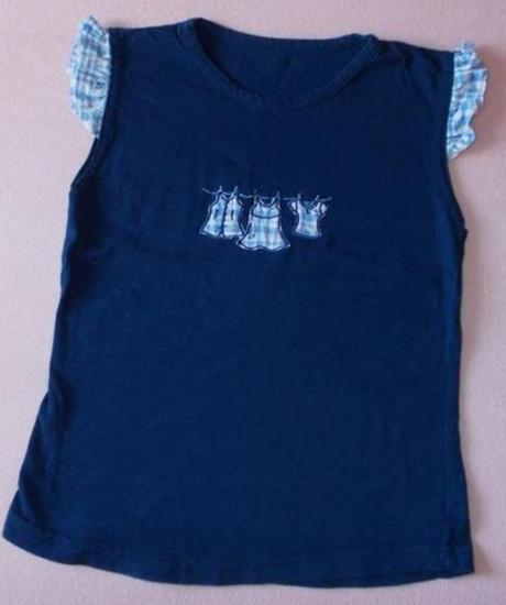 Dívčí tmavě modré triko krátký rukáv, 134