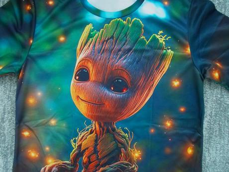 Zelené hnědé tričko triko krátký rukáv groot, m