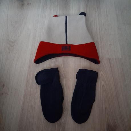 Dětská chlapecká zimná fleece čepice a rukavice, tchibo,110