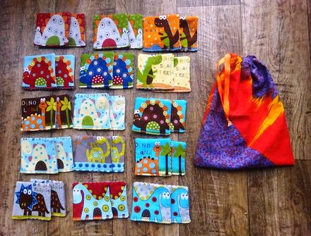 Šité látkové pexeso 30 dílů + pytlík, 