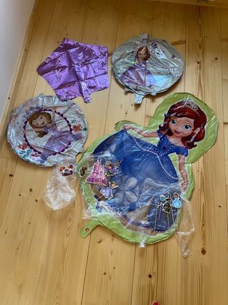 Princezna sofie - foliové balónky, zápichy na dort,