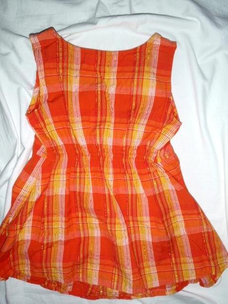 Luxusní zlatooranžový top s volánama, bluezoo,122