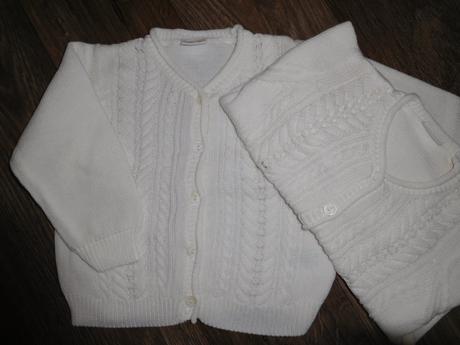 Džínové šaty a svetřík vel. 86/92 pro dvojčata, 92