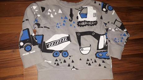 Šedá mikina s bagry 92 next, next,92