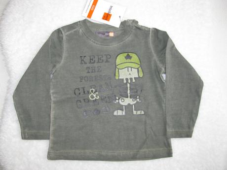 Bavlněné chlapecké khaki tričko, opraný vzhled, 74