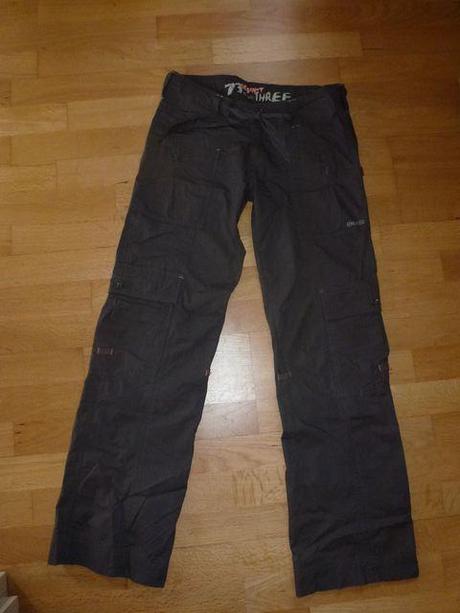 Sportovní hnědé plátěné kalhoty (i jako 3/4) 38/40, s.a.m.,m