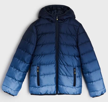 Klučičí modrá ombre bunda přechodová vel. 140, sinsay,140