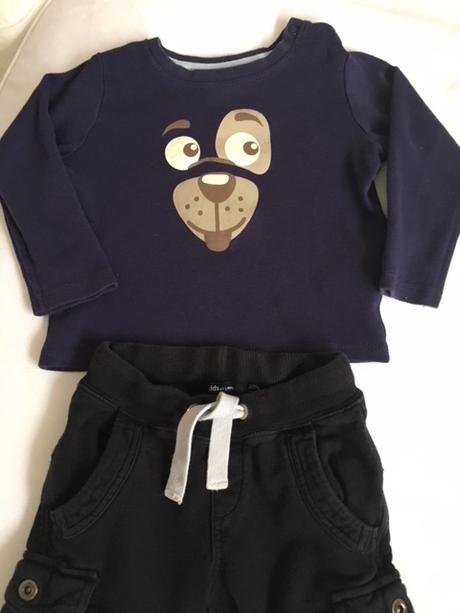 Tepláčky a tríčo s pejskem, lindex,86