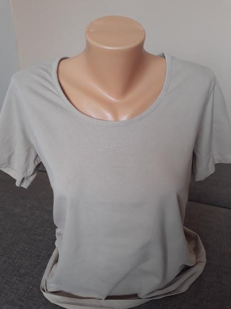 Béžové bavlněné tričko s aplikací, esmara,48