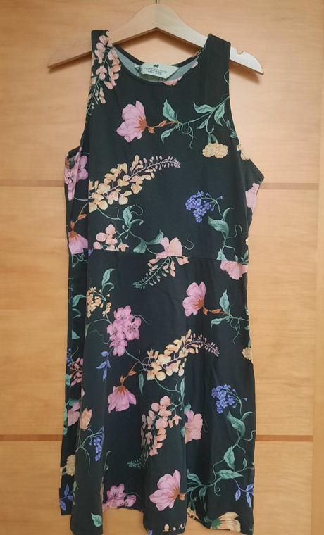 Tmavé kvetovane šaty h&m, h&m,146