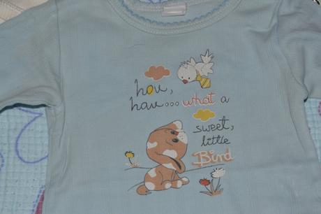 Modré body s pejskem, dlouhý rukáv, 62