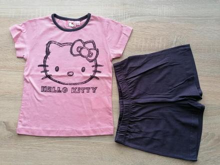 Bavlněné letní pyžamo s hello kitty vel. 110-116, sanrio,110