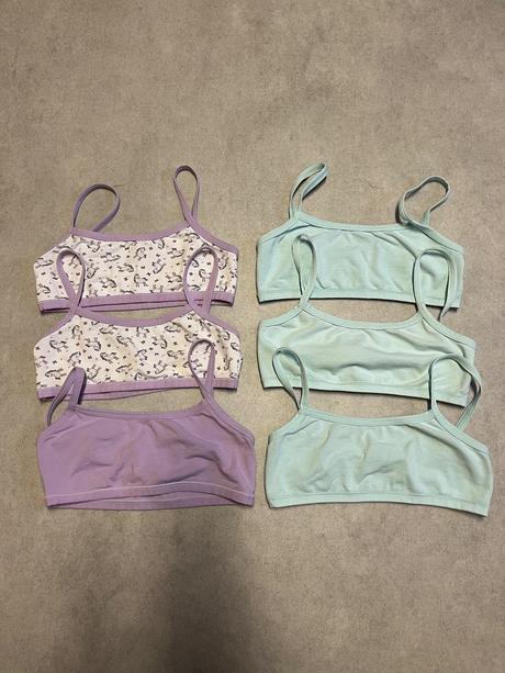 Dívčí podprsenka cotonella velikost 12 let - 6 ks, 146