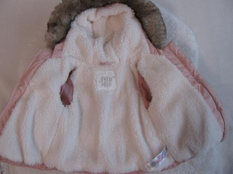 Zimní bunda s kapucí sv. růžová v.3-6 měs., f&f,68