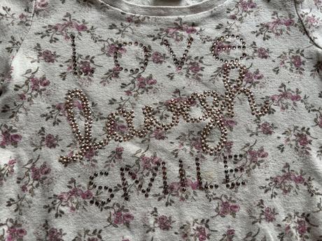 Mikina slabá zn. next - v.7 let béžová s květy, next,122