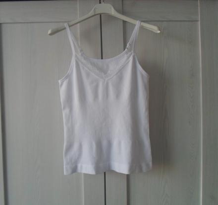 Bílé tričko tílko top s krajkou, s