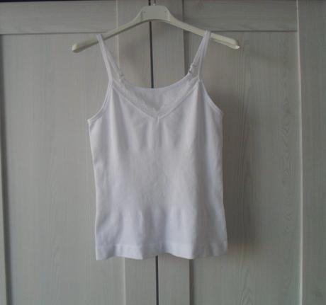 Bílé tričko tílko top s krajkou, s