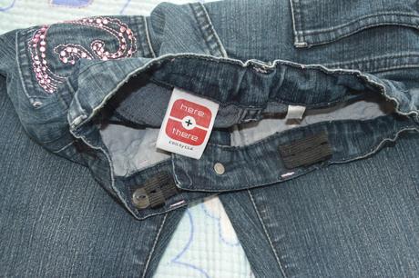 Elastické džíny s kamínky, regulace v pase, c&a,128