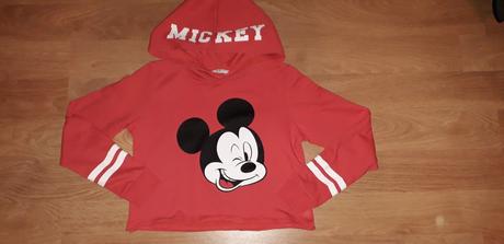 Crop mikina mickey, h&m,146