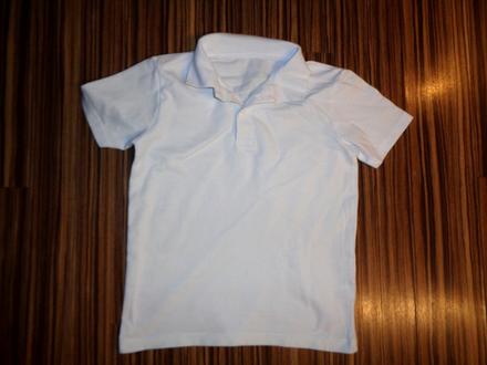 Bílé bavlněné vroubkované tričko s límečkem, tu,122