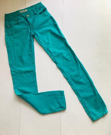 Džíny zeleno modrý tyrkys - v.27 ( cca 11/12 let ), 152