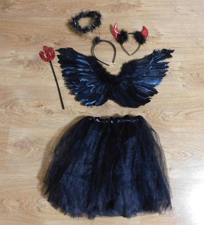 Kostým -dětský černý anděl,