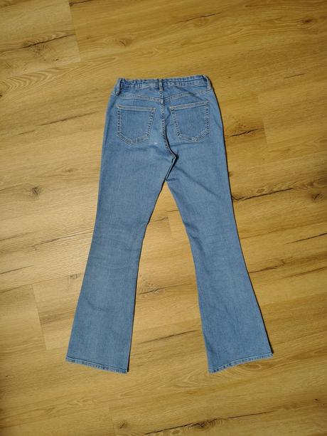 Dívčí rifle strečové do zvonu h&m 158 světle modré, h&m,158