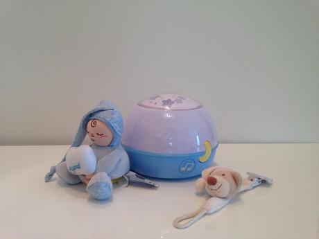 Chicco lampička hrající noční obloha+clip nattou ,