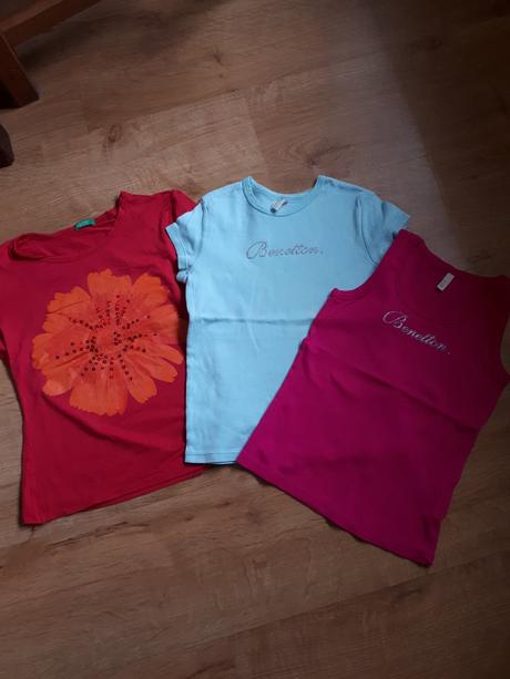 3x tričko benetton, top stav, benetton,116