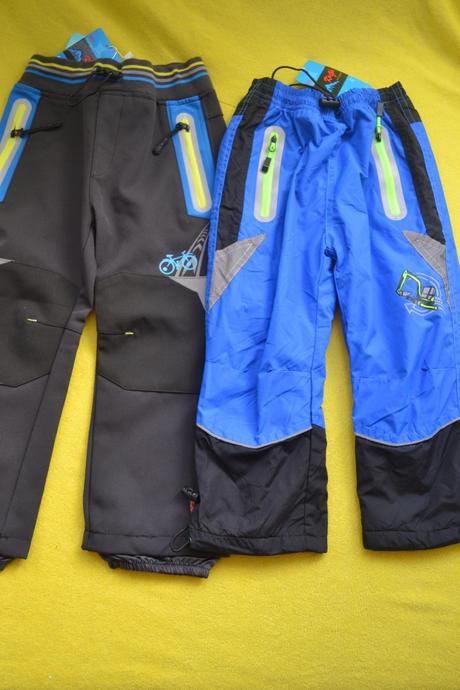 2x softshellové, šusť, kalhoty kugo, zimní,podz., kugo,98