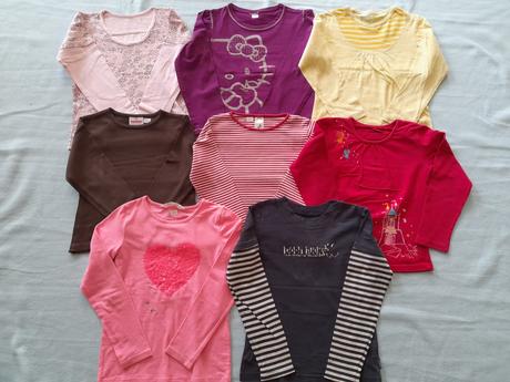 9 x tričko dlouhý rukáv, vel 122/128, c&a,122