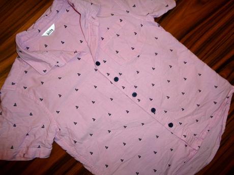 Luxusní růžová košile s lodičkami, kids,140