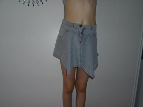 Džínová sukně cípatá 6/7 let 116/122, george,122