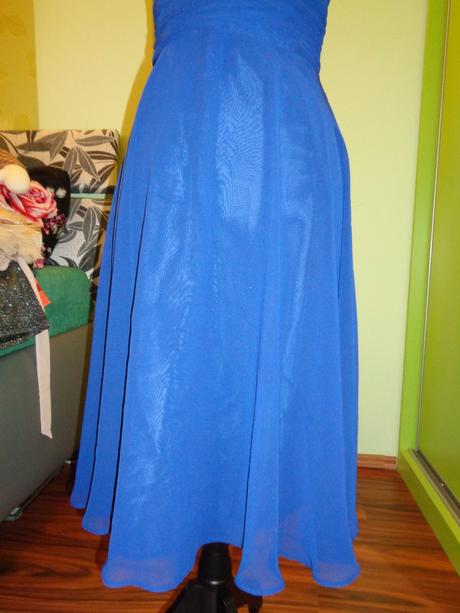 Luxusní tmavě modré společenské šaty, 36