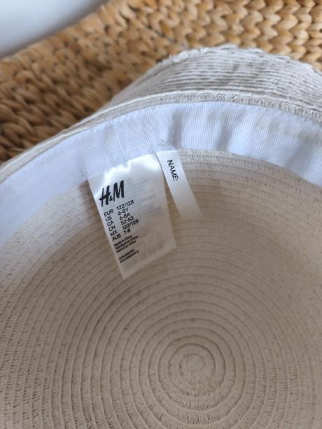 Slaměný klobouk h&m s neon kytičkami, h&m,128