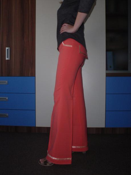 Kalhoty vel.38 meruňkové, m