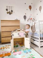 ELIS DESIGN Activity board domeček natura pastel