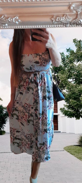 Amisu květované dlouhé šaty s rozparky, amisu,36