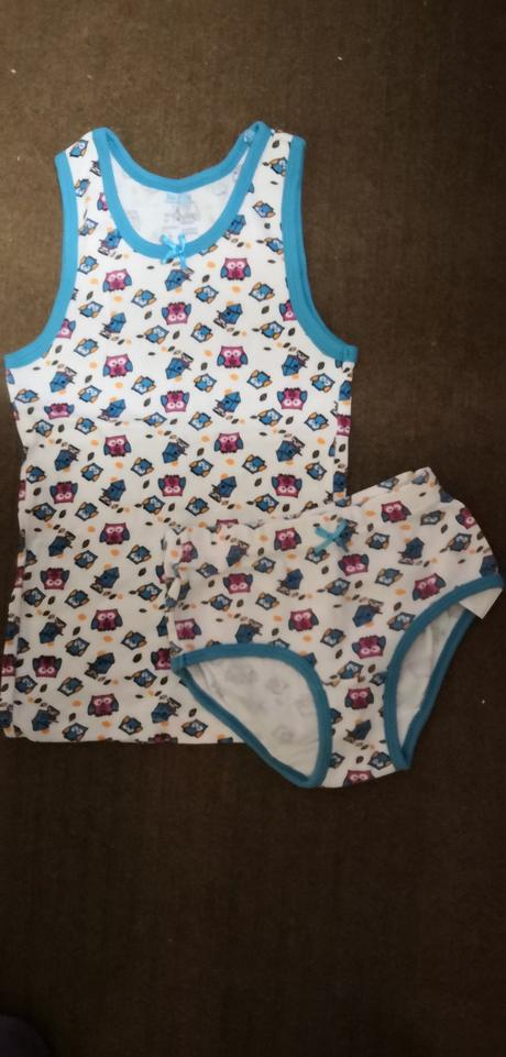 Souprava košilka tílko slipy 110/116 sova, lupilu,110