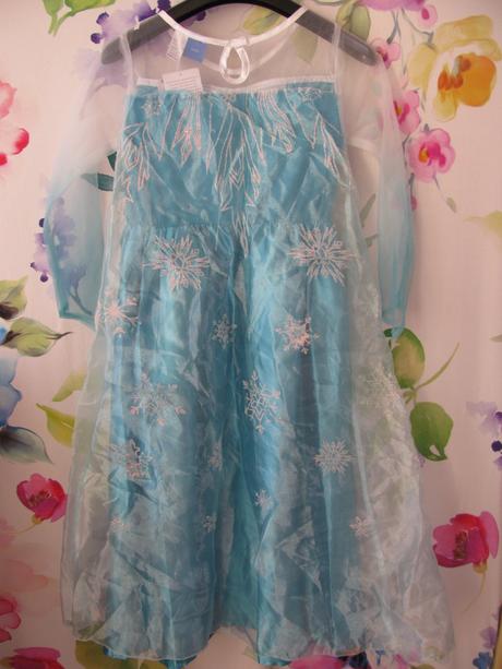 Kostým, šaty s vlečkou+paruka -led.království elza, 