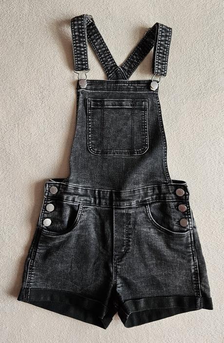 Dívčí džínové kraťasy s laclem, lacláče, 152, h&m, h&m,152