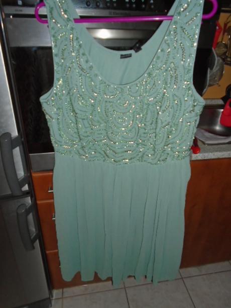 Luxusní šaty mint vel 48, 48