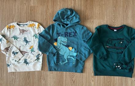 Chlapecké dinosauří mikiny - 3ks, c&a/dopodopo, c&a,122