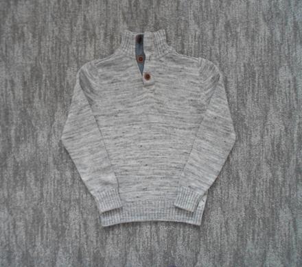 Šedý teplý svetr svetřík, h&m,146