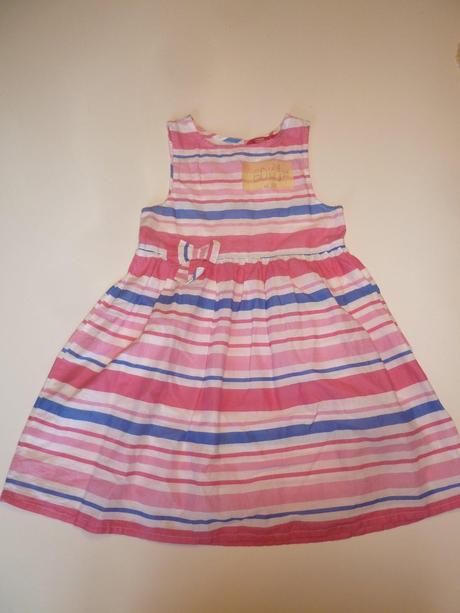 Plátěné pruhované lehké šaty bez podšívky štěpa, young dimension,128