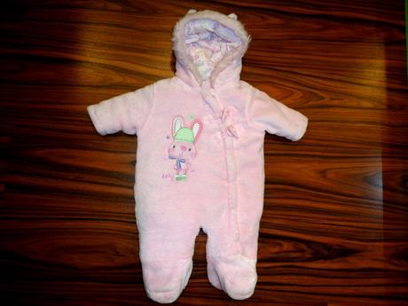 Překrásný teplý zimní overal se zajíčkem, baby,62